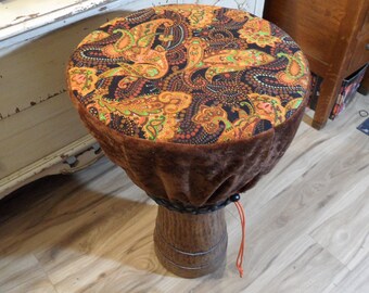 Vintage Fabric Drum Cover: 18-inch Padded Djembe Protector