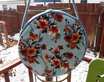 Floral Fleece 20-inch Drum Bag: Padded Shaman Drum Case