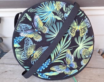 Hoop drum bag, 18 inch carrying case, frame drum bag, drum bag, shaman drum bag, hand drum case, Gift for drummer, drum bag with strap