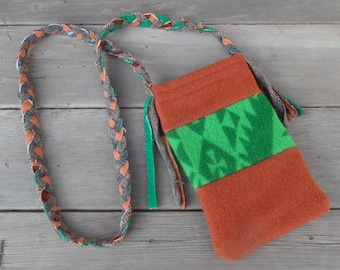 Passport bag, wool bag, shoulder bag, Gift for Mothers day, small wool bag, girl friend gift, stocking stuffer
