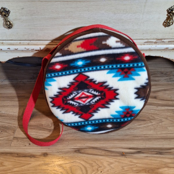 Hoop drum bag, 12 inch carrying case, frame drum bag, drum bag, shaman drum bag, hand drum case, Gift for drummer, drum bag with strap