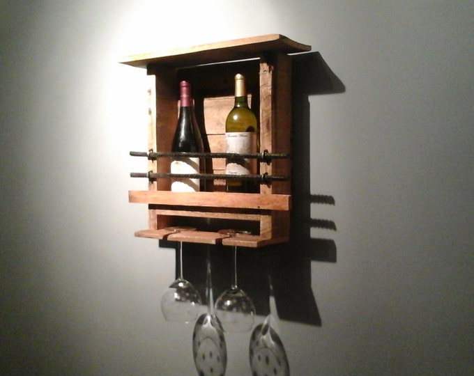 Rustic Reclaimed Wood and Rebar Pallet Wine Rack 2 Wine Etsy