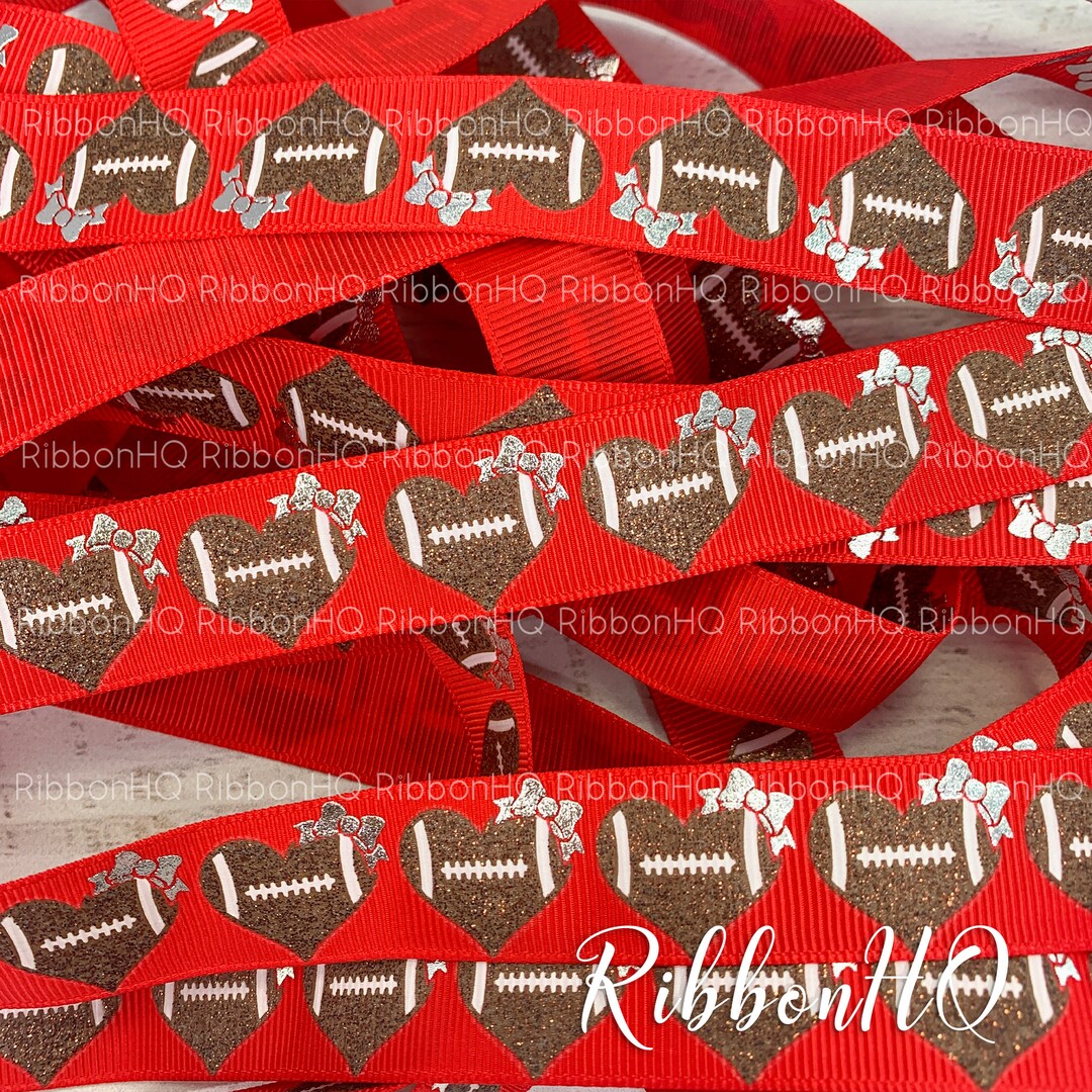 7/8 Football Ribbon Ribbon Football Season Grosgrain Etsy