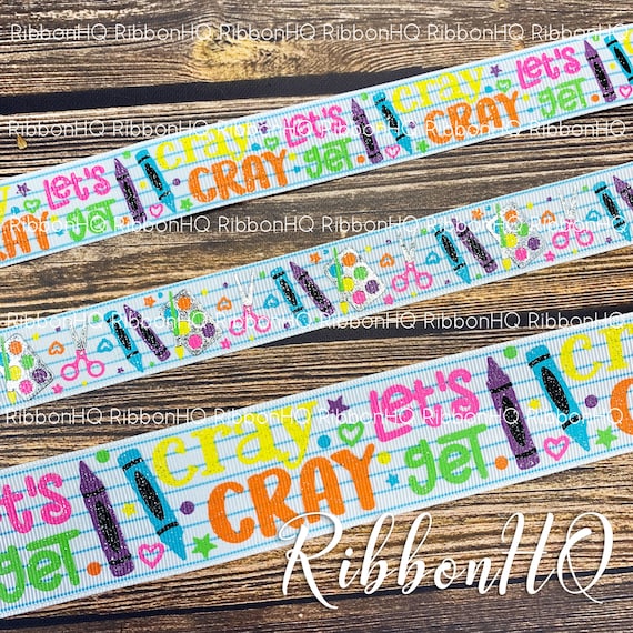 School Supplies Designer Ribbon-RibbonHQ 3 Ribbon-Heat Transfer-Grosgrain Ribbon Back To School Ribbon Craft Supplies U.S Hair Bows