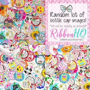 Bottle cap images, Pre cut, 1&quot; images, random lot, BCI, buttons, Magnets, embellishments, RibbonHQ, Hair bow centers, supplies, USDR