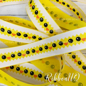 Easter Chicks- 7/8", 1.5", and 3" Grosgrain Ribbon - U.S. Designer Ribbon - RibbonHQ - Hairbows - Animals - hatching- chickens- Spring