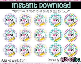 Teach, Love, Inspire - BCI - Bottle Cap Images - M2M - RibbonHQ - Hairbow Supplies - Teachers - School