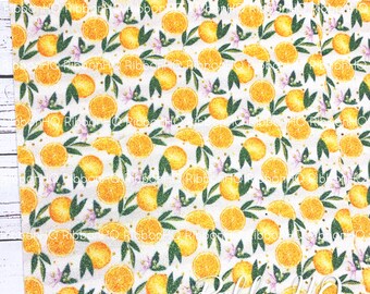 Orange Blossom Glitter Sheets - Glitter Sheets - Citrus Fruit Glitter - Striped Glitter Sheets- RibbonHQ - USDR - Leather Bows - Earrings