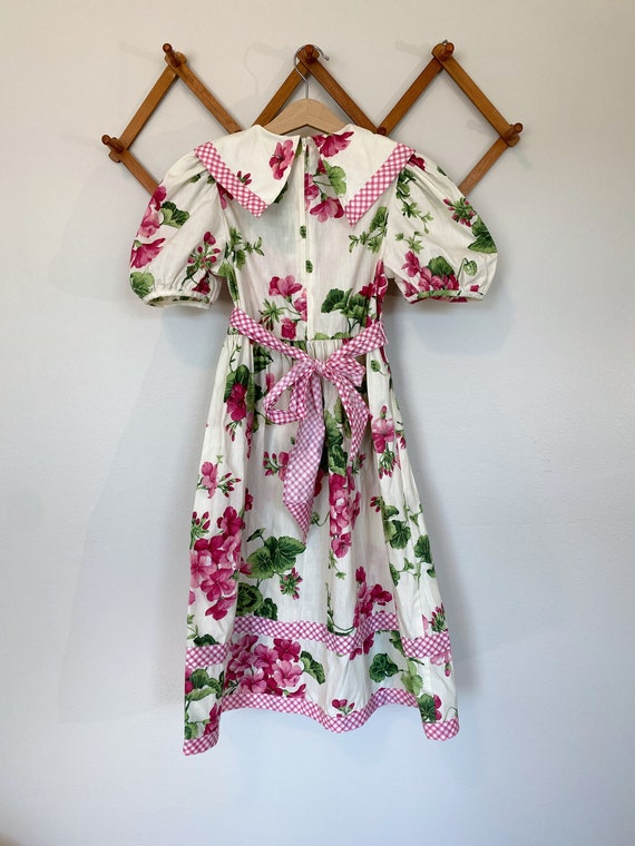 Vintage Girls Pink Floral Dress - image 5