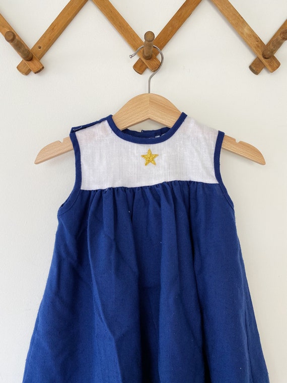 Vintage Navy Blue and White Dress - image 2