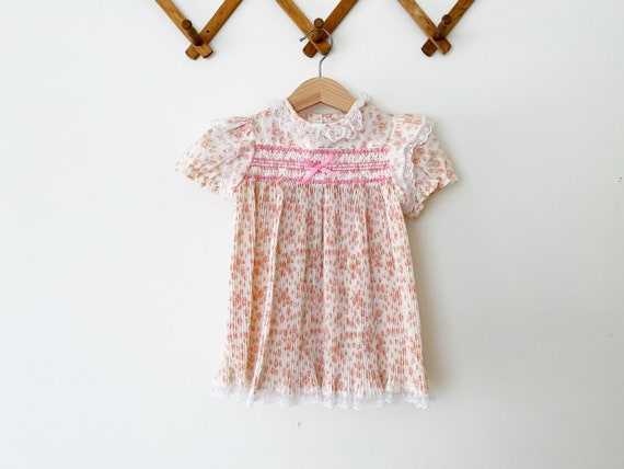 Vintage Floral Smocked Dress