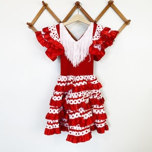 Vintage Red Ruffle and Polka Cowgirl Costume
