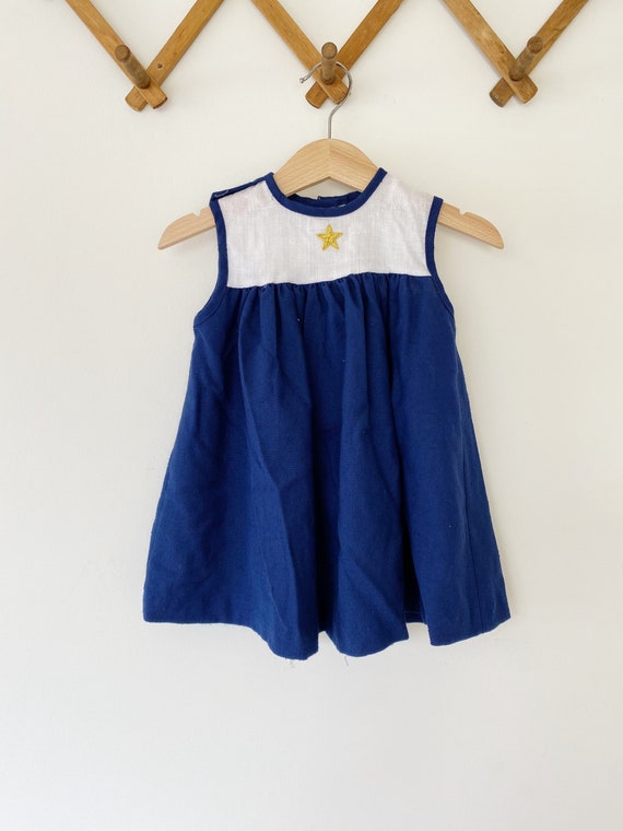 Vintage Navy Blue and White Dress - image 1