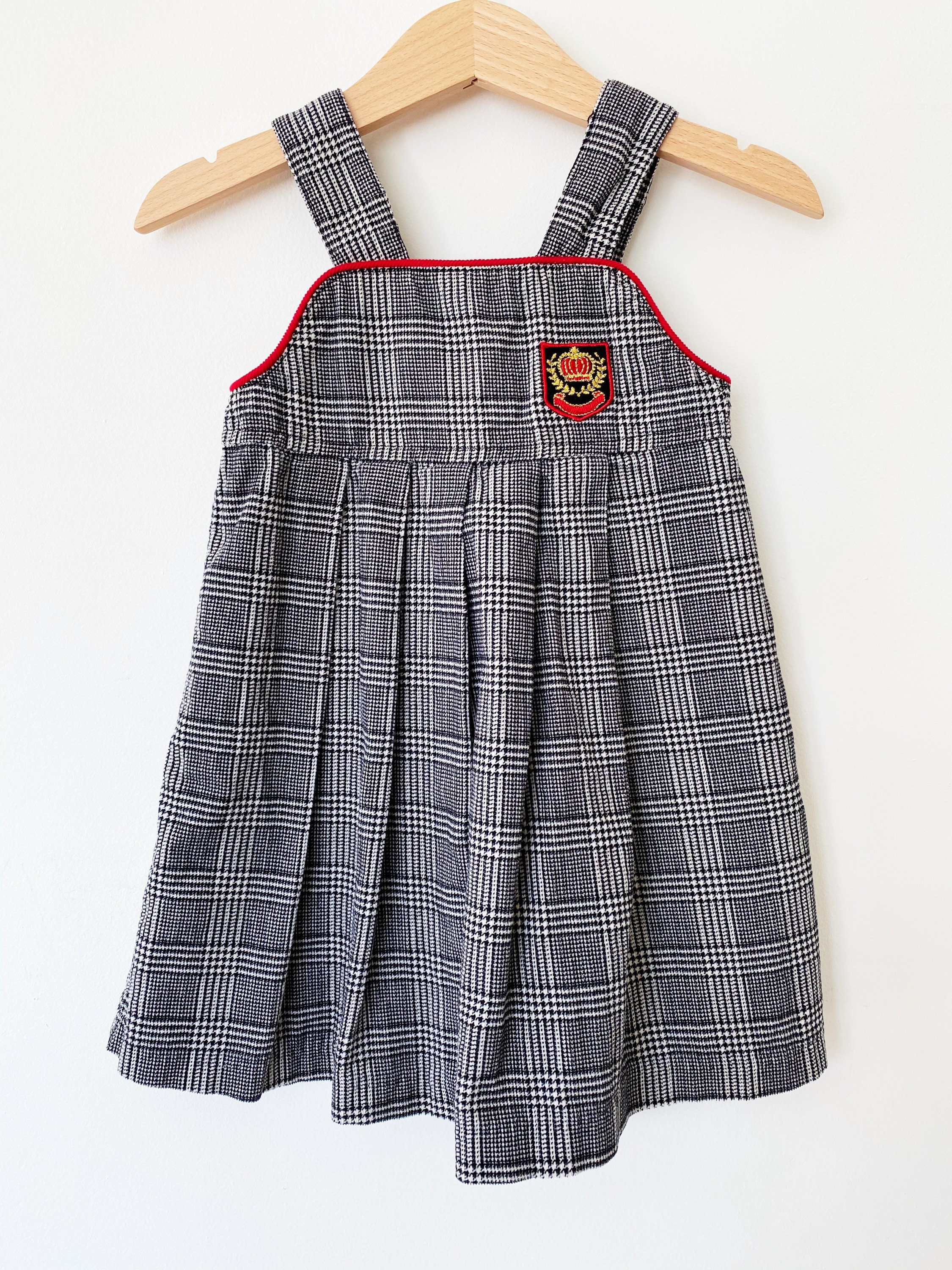 black and white pinafore