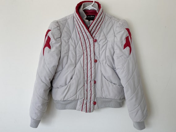 Vintage Grey and Burgundy Ski Jacket - image 1