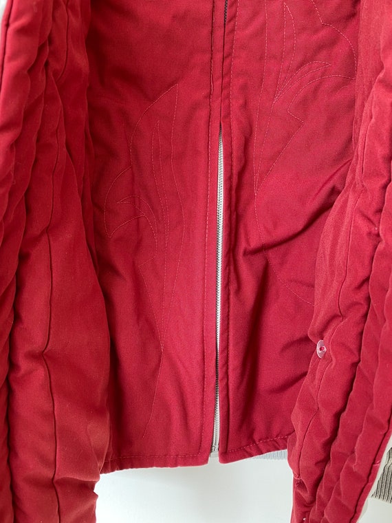 Vintage Grey and Burgundy Ski Jacket - image 3