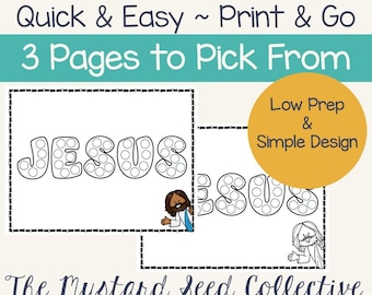 Jesus Dot Marker Worksheets: Christian Preschool Activity (Digital Download)