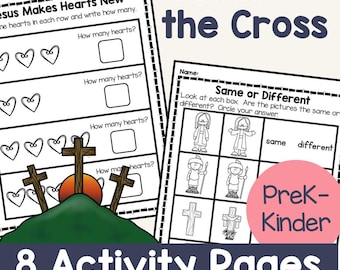 Jesus on the Cross Activity Pages, PreK-K Easter Learning (Printable)