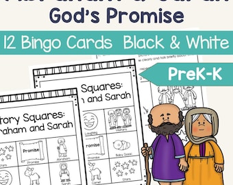 Abraham and Sarah Bible Bingo, Sunday School Activity, Old Testament Game