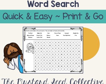 Names of Jesus Word Search | Printable Bible Activity | Sunday School Worksheet for Kids & Adults