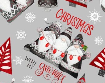 Springs Creative Gnome Fabric - Nordic Gnomes -  #79079A620715 - Christmas - Cotton Fabric - 1 Yard - Christmas Gnomes