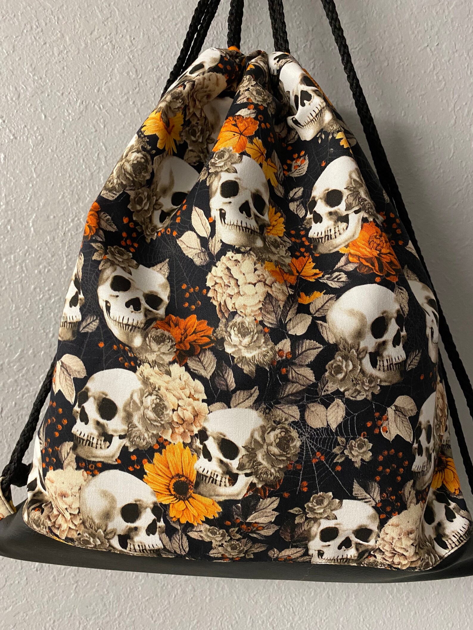 Halloween Drawstring Bag Handmade Drawstring Bag Etsy