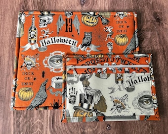Vinyl Cross Stitch Project Bag - Embroidery Bag - Project Bag - Knitting & Crochet Bag - Organizer - Halloween Project Bag - Notions