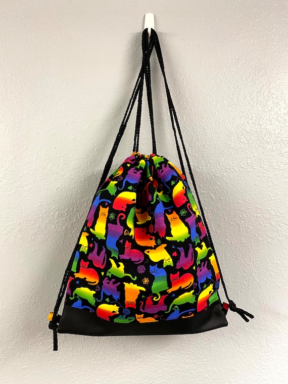 Cat Drawstring Bag - Handmade Drawstring Bag – Drawstring  display picture 2