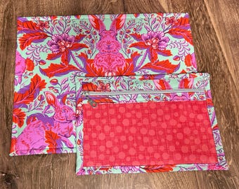 Vinyl Cross Stitch Project Bag - Embroidery bag - Project Bag - Knitting & Crochet Bag - Organizer - Bunny Project Bag - Notions - Rabbit