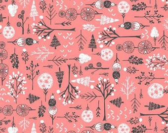 Michael Miller Wintertime Fabric - Winter Days by Lisa Glanz Collection - Pink - DC9568 - Cotton - Fabric by the Yard - 1 Yard