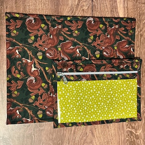 Vinyl Cross Stitch Project Bag - Embroidery bag - Project Bag - Knitting & Crochet Bag - Storage - Squirrel Project Bag  - Notions