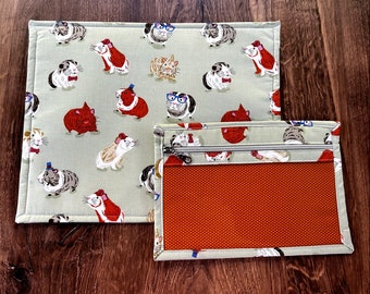 Vinyl Cross Stitch Project Bag - Embroidery bag - Project Bag - Knitting & Crochet Bag - Storage - Organizer - Notions - Guinea Pig