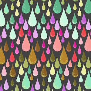 Free Spirit Tula Pink Fabric - Prince Charming Deja Vu - Dew Drops - Licorice - #PWTP275.LICORICE - Cotton Fabric - 1 Yard