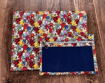 Vinyl Cross Stitch Project Bag - Embroidery bag - Project Bag - Knitting & Crochet Bag - Storage - Organizer - Cat Project Bag - Notions