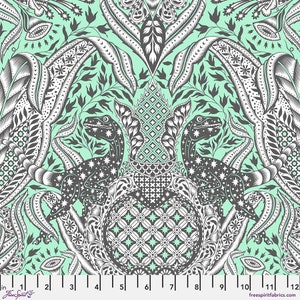 Free Spirit Tula Pink Roar Fabric - Gift Rapt - Mint - PWTP224.MINT  - Cotton Fabric - 1 Yard