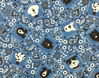 Freckle & Lollie  Fabric - Bow Wow Meow Collection - FLBWM-D29-B - Dog - Cotton -  Fabric by the Yard - 1 Yard