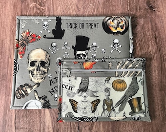 Vinyl Cross Stitch Project Bag - Embroidery Bag - Project Bag - Knitting & Crochet Bag - Organizer - Halloween Project Bag - Notions