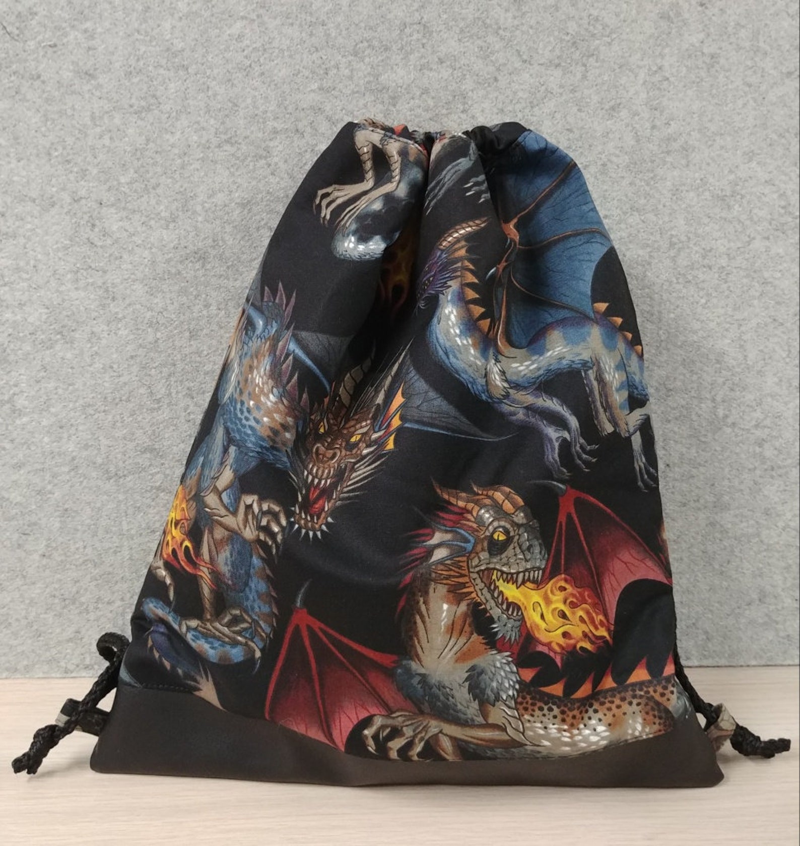 Dragon Drawstring Bag Handmade Drawstring Bag Drawstring Etsy