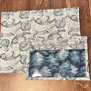 Vinyl Cross Stitch Project Bag - Embroidery bag - Project Bag - Knitting & Crochet Bag - Storage - Organizer - Cat Project Bag - Notions