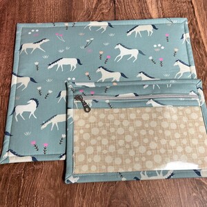 Vinyl Cross Stitch Project Bag - Embroidery bag - Project Bag - Knitting & Crochet Bag - Organizer - Horse Project Bag - Notions