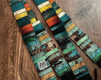 Colorful Fence Adjustable Handmade Fabric Camera Strap  - DSLR Strap - Photography Accessories - Gift