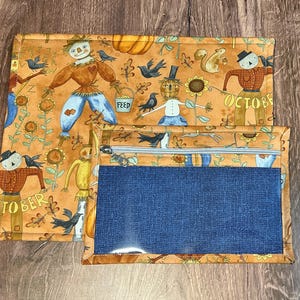 Vinyl Cross Stitch Project Bag - Embroidery bag - Project Bag - Knitting & Crochet Bag - Storage - Harvest Project Bag - Notions (ORANGE)