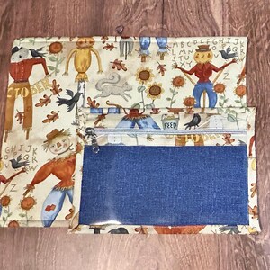 Vinyl Cross Stitch Project Bag - Embroidery bag - Project Bag - Knitting & Crochet Bag - Storage - Harvest Project Bag - Notions (CREAM)