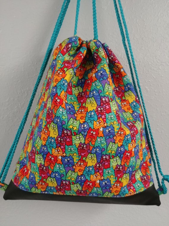 Cat Drawstring Bag - Handmade Drawstring Bag – Drawstring  display picture 1