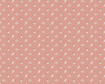 Poppie Cotton Floral Fabric - Coral Vintage Apron - Wildwood by Sheri McCulley Collection - #WW25111 - Cotton - 1 Yard