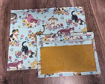 Vinyl Cross Stitch Project Bag - Embroidery bag - Project Bag - Knitting & Crochet Bag - Storage - Organizer - Cat Project Bag - Notions