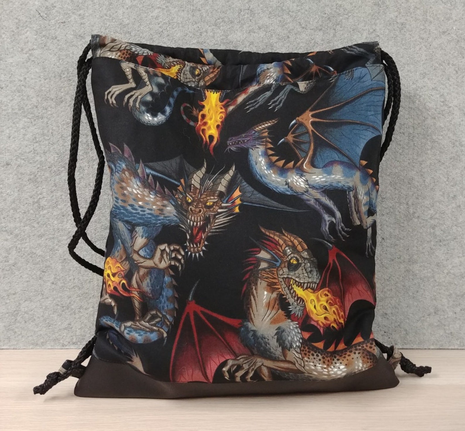 Dragon Drawstring Bag Handmade Drawstring Bag Drawstring Etsy