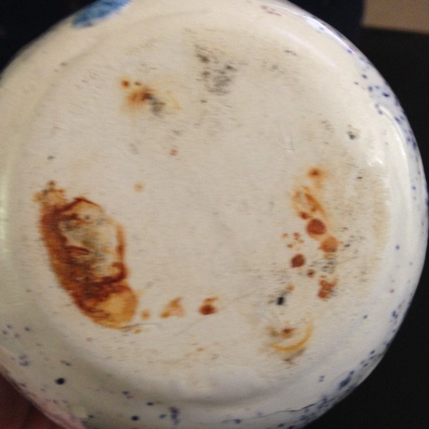 Cobalt Blue and White Speckled Drip Glaze Studio Art Pottery Vase With ...