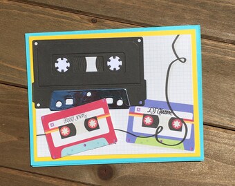 mixtape card, cassette tape card, band card, cassette tapes  card, birthday card, music card, musician card, hobby card, retro card, classic