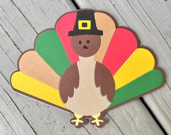 Turkey card, thanksgiving card, turkey, fall, give thanks, greeting card, host gift, thinking of you, thankful, grateful, fall holiday card